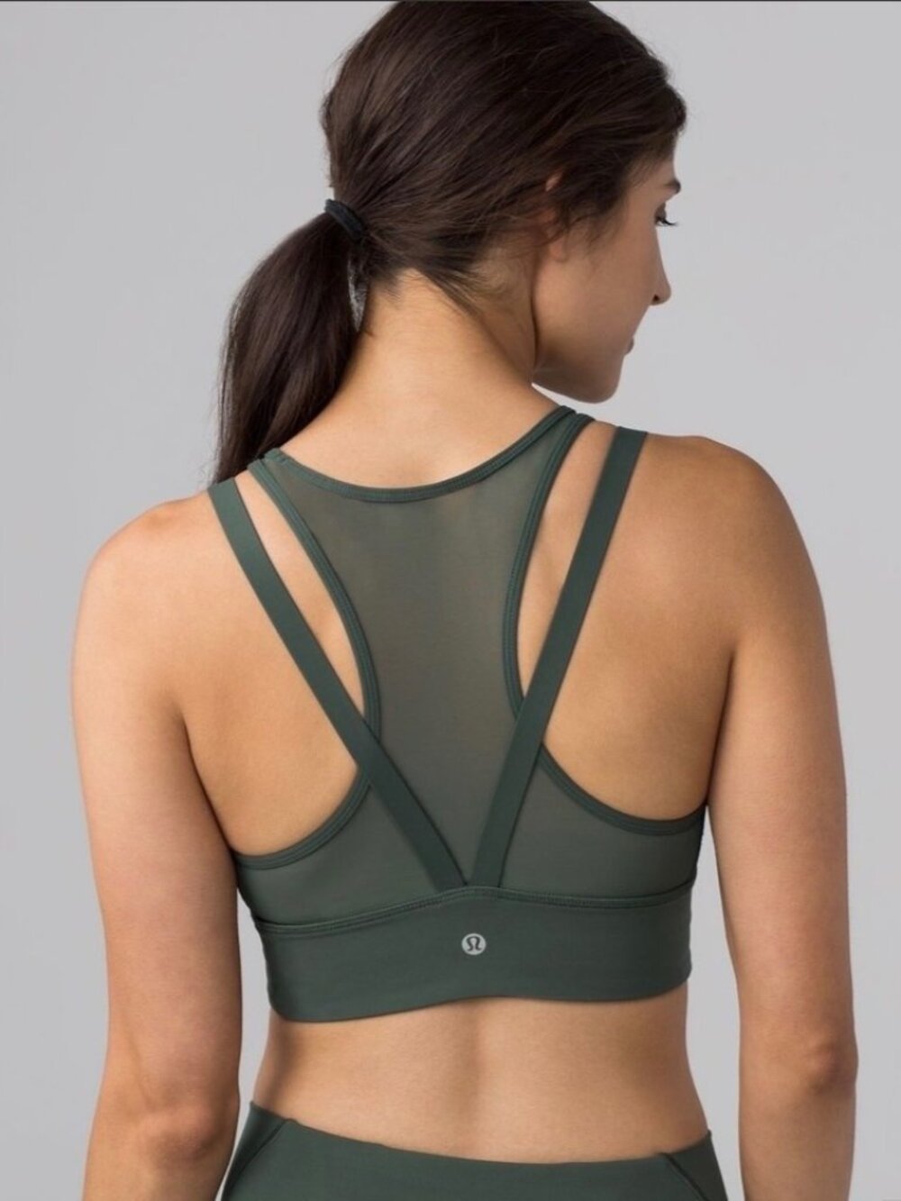 Lululemon Sun Setter Bra W2AK1S Dark Forest Olive 12 Athletic Workout Activewear